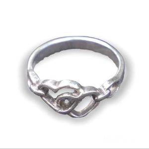 Sterling Silver Double Hearts Ring